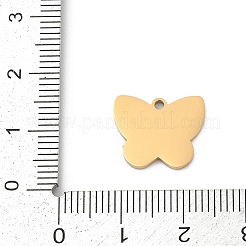 304ステンレススチールチャーム  イオンプレーティング（ip）  バタフライチャーム  ゴールドカラー  12.5x15x1.5mm  穴：1.5mm&nbsp;STAS-P383-05G