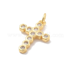 Brass Micro Pave Cubic Zirconia Pendants&nbsp;KK-M305-01G-01