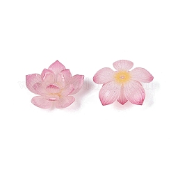 熱収縮アクリルビーズキャップ  マルチ花弁花  ピンク  18.5~20x18.5~21x8~9mm  穴：1~1.2mm&nbsp;OACR-N164-12