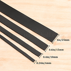 フラットレザージュエリーコード3本  ジュエリーDIY製版材料  ブラック  10x2mm  約80cm/pc&nbsp;WL-GF0001-16C-02