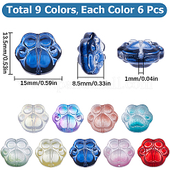 54Pcs 9 Colors Transparent Spray Painted Glass Beads&nbsp;GLAA-SC0001-80