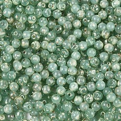 ピカソ ベーキングペイント ガラスシードビーズ  ラウンド  ミディアムアクアマリン  4~4.5mm  穴：1mm  約4500個/ポンド&nbsp;SEED-N007-35D
