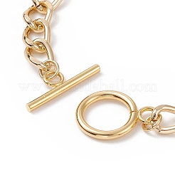 Lampwork Flower Charm Bracelet with Aluminium Curb Chains for Women&nbsp;BJEW-TA00176-01