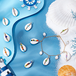 40Pcs Natural Cowrie Shell Pendants&nbsp;PALLOY-UN00022