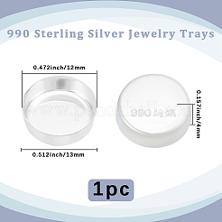 1Pc 990 Sterling Silver Jewelry Trays&nbsp;AJEW-BBC0002-43A