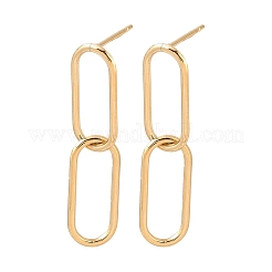 Oval 316 Stainless Steel Dangle Stud Earrings&nbsp;EJEW-D339-04G