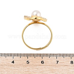 Oval Brass Finger Rings for Women&nbsp;RJEW-S622-04G