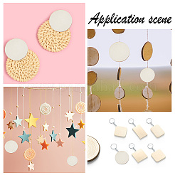 135Pcs 4 Styles Unfinished Wood Discs&nbsp;DIY-HY0001-78