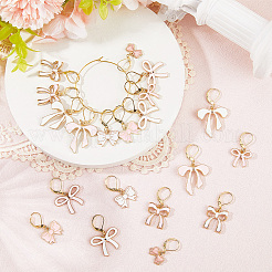 20Pcs 10 Styles Bowknot Alloy Enamel Pendant Locking Stitch Markers&nbsp;HJEW-SC00160