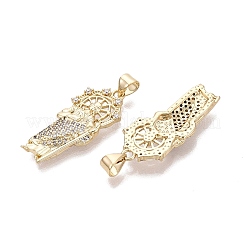 Religion Brass Micro Pave Clear Cubic Zirconia Pendants&nbsp;KK-N287-46J-G