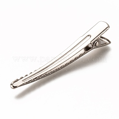 アイアン製ダッカールクリップパーツ  作るDIYのヘアアクセサリー  プラチナ  62x10.5x12mm&nbsp;IFIN-L037-002P