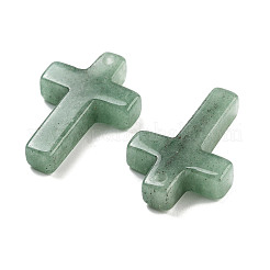 天然石グリーンアベンチュリンペンダント  クロスチャーム  30.5x20x6mm  穴：1.4mm&nbsp;G-H007-09G