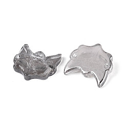 電気メッキ透明ガラスコネクタチャーム  フォックスリンク  濃いグレー  22~23x25x7mm  穴：1.8mm&nbsp;EGLA-N053-02A