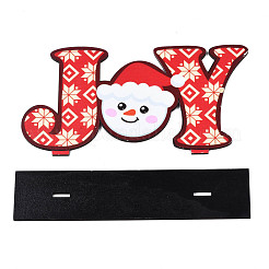 木製卓上ディスプレイ装飾  クリスマス テーブル センター ピース サイン  クリスマステーマ  言葉の喜び  ミックスカラー  完成：200x45x105mm&nbsp;WOOD-N005-74