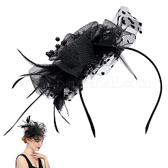 Polyester Mesh Veil Hair Bands&nbsp;OHAR-WH0034-12A