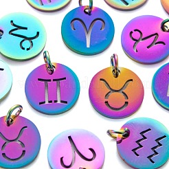 24Pcs 12 Style Ion Plating(IP) 201 Stainless Steel Charms&nbsp;STAS-LS0001-72MC
