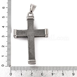 316サージカルステンレススチール製ビッグペンダント  クロスチャーム  アンティークシルバー  53x34.5x7.5mm  穴：9x4mm&nbsp;STAS-Z073-57AS-02