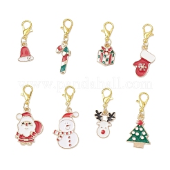 Christmas Alloy Enamel Pendant Decorations&nbsp;HJEW-JM03524