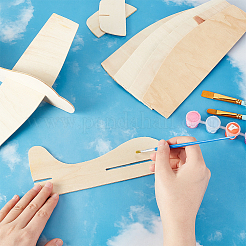 未完成の空白の木製おもちゃ  子供のための diy の手描きの工芸品  アセンブリ 3D プレーン  淡いチソウ  21.5x25.7x6.1cm&nbsp;DIY-WH0304-572