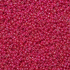 MIYUKIラウンドロカイユビーズ  日本製シードビーズ  11/0  (rr476) 不透明な赤 ab  11/0  2x1.3mm  穴：0.8mm  約1111個/10g&nbsp;X-SEED-G007-RR0476