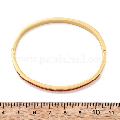女性用304ステンレススチールラインストーンバングル  イオンプレーティング（ip）  18KGP本金メッキ  内径：2x2-3/8インチ（5x6cm）&nbsp;BJEW-Z092-06G