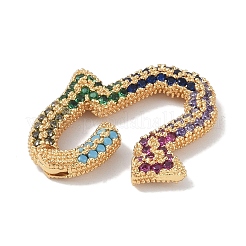 Rack Plating Brass Micro Pave Cubic Zirconia Twister Clasps&nbsp;KK-NH0002-07G-02