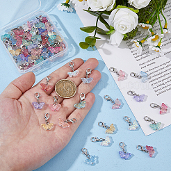 80Pcs 8 Styles Butterfly Transparent Spray Painted Glass Charms&nbsp;HJEW-DC00039