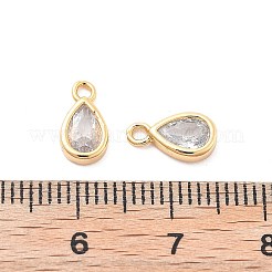 Brass Micro Pave Clear Cubic Zirconia Charms&nbsp;KK-G516-24G