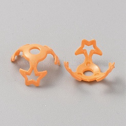 中空アクリルビーズキャップ  オレンジ  16x10mm  穴：3.2mm&nbsp;DIY-WH20002-29B
