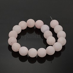 Frosted Natural Rose Quartz Round Bead Strands&nbsp;G-M272-06-6mm