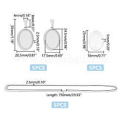 DIY Oval Blank Dome Necklace Making Kit&nbsp;DIY-UN0050-28