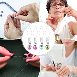 20Pcs 10 Colors ABS Imitation Pearl Round Beaded Threader&nbsp;DIY-AB00058