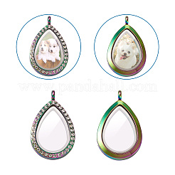 2Pcs 2 Style Alloy Magnetic Locket Pendants&nbsp;PALLOY-TA0002-35M