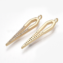 Brass Micro Pave Cubic Zirconia Pendants&nbsp;KK-T038-385G