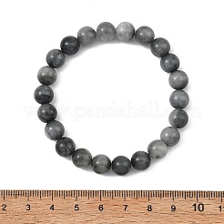 天然イーグルアイストーンの丸型ビーズ入りストレッチブレスレット（女性用・男性用）  ビーズ：8mm  内径：1.97インチ（5cm）&nbsp;BJEW-JB13859