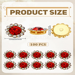 100Pcs Flower Iron Sew on Rhinestones&nbsp;RB-LP0001-04