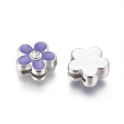 Rhinestone Alloy Slide Charms&nbsp;RSB359-8