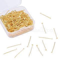 鉄平頭ピン  ゴールドカラー  24x0.7mm  21ゲージ  ヘッド：2mm  約450個/箱&nbsp;IFIN-YW0001-11G