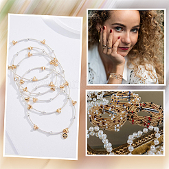 16Pcs Stainless Steel Satellite Chains Stretch Bracelet for Women&nbsp;BJEW-SP0001-16A
