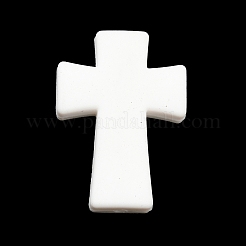 クロスシリコンフォーカルビーズ  ホワイトスモーク  35x25x8mm  穴：2mm.&nbsp;SIL-G006-03D