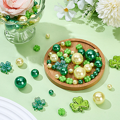 122Pcs 9 Styles ABS Imitation Pearl Beads & PP Plastic Beads & Opaque Acrylic Beads & Transparent Resin Cabochons&nbsp;KY-SP0001-79