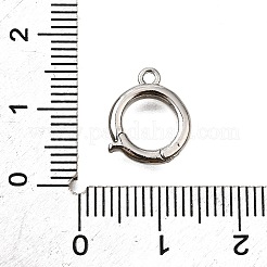 真鍮製折りたたみ式クラスプ  カドミウムフリー＆ニッケルフリー＆鉛フリー  リング  プラチナ  13x11x2mm  穴：1.4mm&nbsp;KK-D356-09P