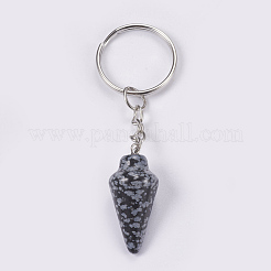 Natural Snowflake Obsidian Keychain&nbsp;KEYC-P041-A010
