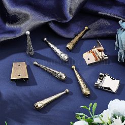 DIY ボロタイエンド検索作成検索キット  3本の合金コードエンドを含む  ボロタイエンドキャップ  6個の鉄のボロタイスライドクラスプ  ミックスカラー  9個/箱&nbsp;FIND-NB0002-07