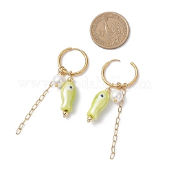 304 Stainless Steel Fish Hoop Earrings&nbsp;EJEW-JE06748