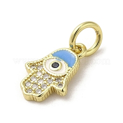 Brass Micro Pave Cubic Zirconia Charms&nbsp;KK-E092-25G-02