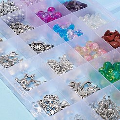 DIYイヤリング作成キット  ジェムストーンチップビーズ入り  ガラスクラックルビーズ＆シードビーズ  ピアスフック  イヤーナット  ペンダント  スペーサービーズ  ヘッドピン  丸カン  伸縮性のある糸  ミックスカラー&nbsp;DIY-FS0002-72