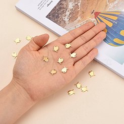 魚 304 ステンレススチール チャーム  ゴールドカラー  10.5x8.5x1mm  穴：1mm&nbsp;X-STAS-M208-16