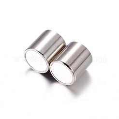変色しにくい304ステンレススチールのマグネット留め具と接着端  ステンレス鋼色  20x9mm  穴：8mm&nbsp;X-STAS-I026-01