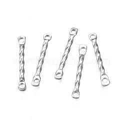 変色しにくい304ステンレススチールリンクコネクター  ツイスト  ステンレス鋼色  15x2x1mm  穴：1.2mm&nbsp;STAS-S117-018